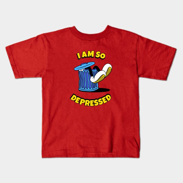 I'm so depressed Kids T-Shirt by ovcharka